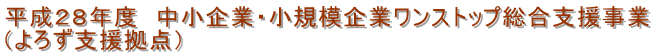 平成２８年度　中小企業・小規模企業ワンストップ総合支援事業 （よろず支援拠点）